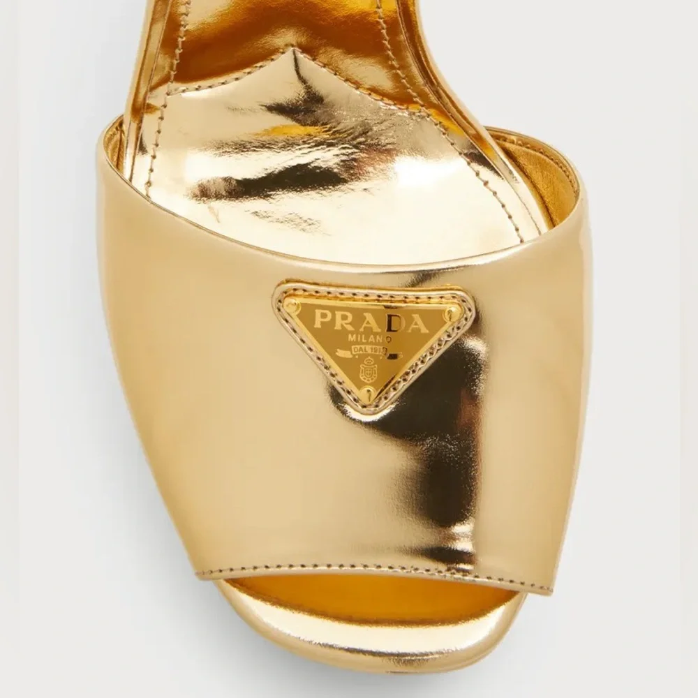 Sold Out Prada Plateau Platform Heeled Sandals in Gold Platino 36.5. Negotiable - Picture 7 of 7